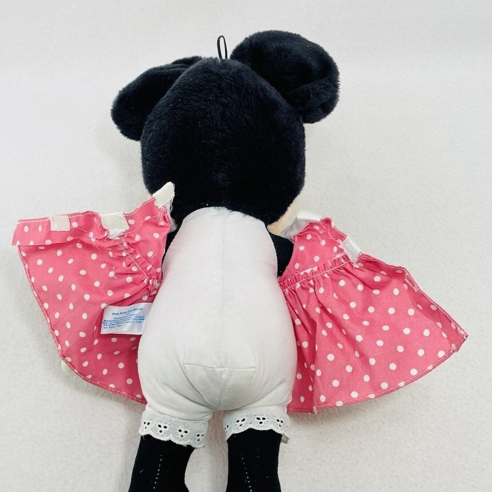 Playskool Disney Minnie Plush Doll 18” Pink Polka Dot Dress Clothes Bow Vintage - Picture 7 of 10